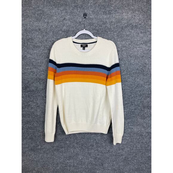 Urban Pipeline Sweater Women's Medium Cream Multi Color Strips Long Sleeve - Picture 1 of 15